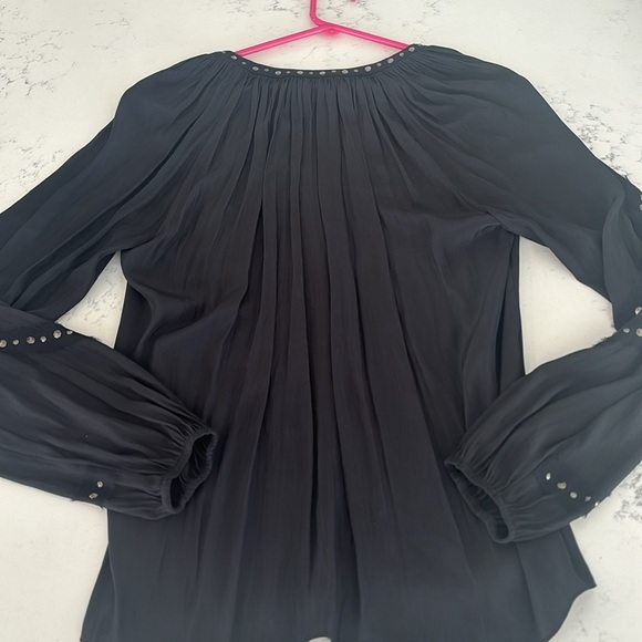 Ramy Brook Black Silk and Studded Blouse S - Picture 5 of 5